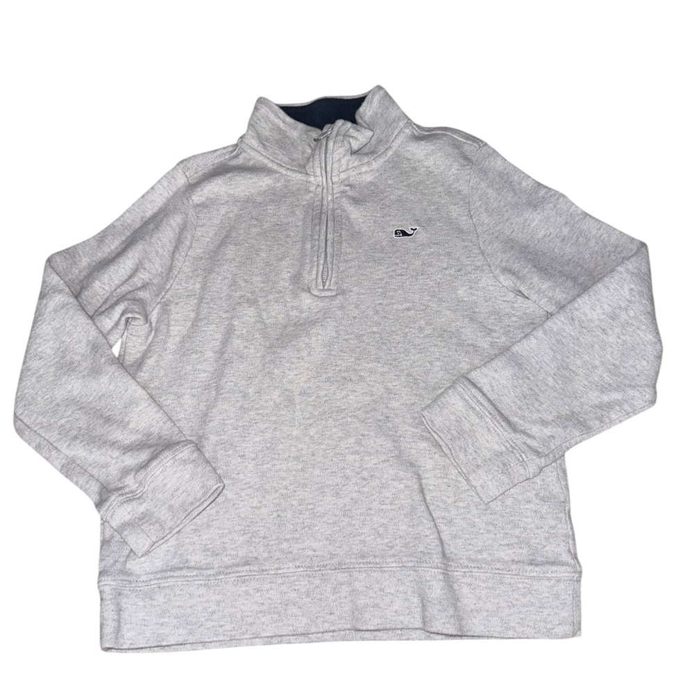 Vineyard Vines Kids Gray and Navy Zip-Up Sweater Size 6